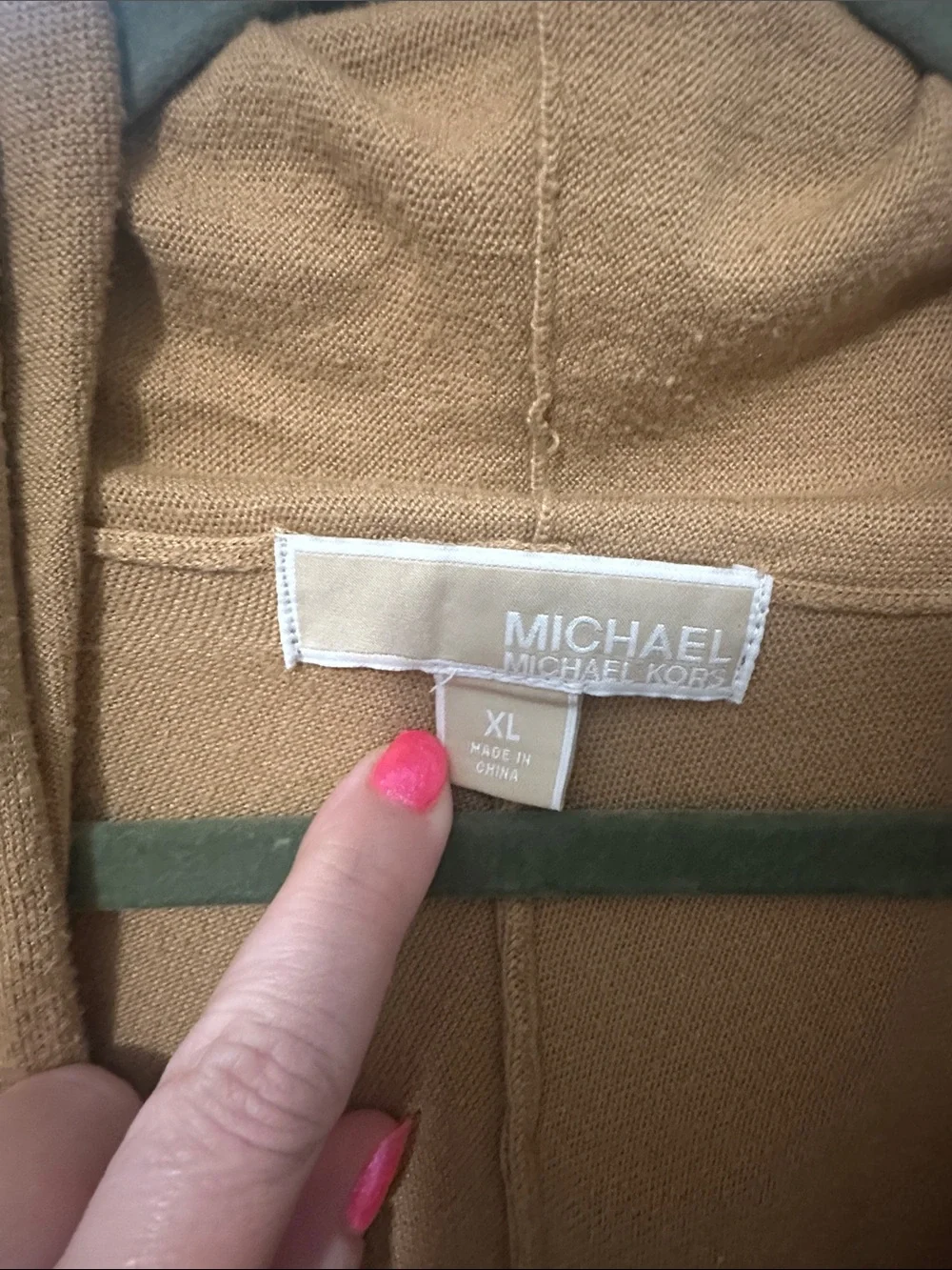 Michael Kors XL Women's Open-Front Mustard Cardigan